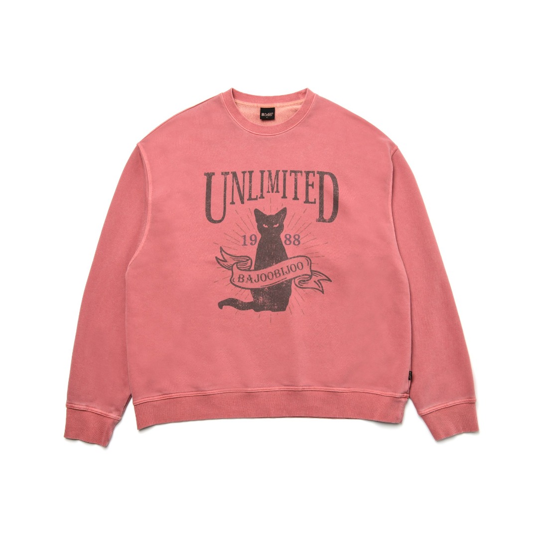 Unlimited Cat Pigment Sweatshirt [Indigo Pink]