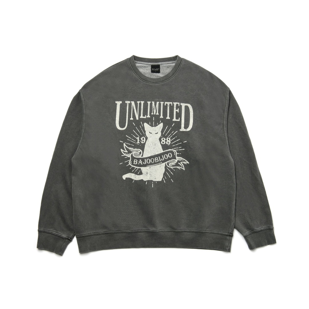 Unlimited Cat Pigment Sweatshirt [Chacoal]